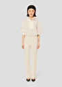 Ecru double-canvas pants Peyton Burgundy, Charcoal, Off-white TARA JARMON CH