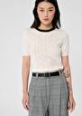 Ecru sweater in merinos wool Pontaven Off-white TARA JARMON CH