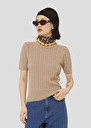 Brown merino wool sweater Priyanka Almond, Nut brown TARA JARMON CH
