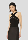 Black knit top Prana Black, Off-white TARA JARMON CH