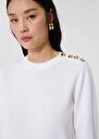 Ecru wool sweater Prunette Black, Gray grey, Off-white TARA JARMON CH
