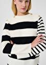 Ecru stripped wool sweater Poetesse Off-white TARA JARMON CH