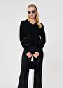 Black wool sweater Promesse Black, Nut brown TARA JARMON CH
