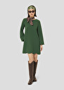 Green crepe dress Ruoda Black, Burgundy, Green, Night TARA JARMON CH
