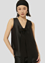 Black satin top Topaze Black, Off-white TARA JARMON CH