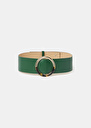 Green smooth leather belt Lauren Black, Cactus, Craie TARA JARMON CH