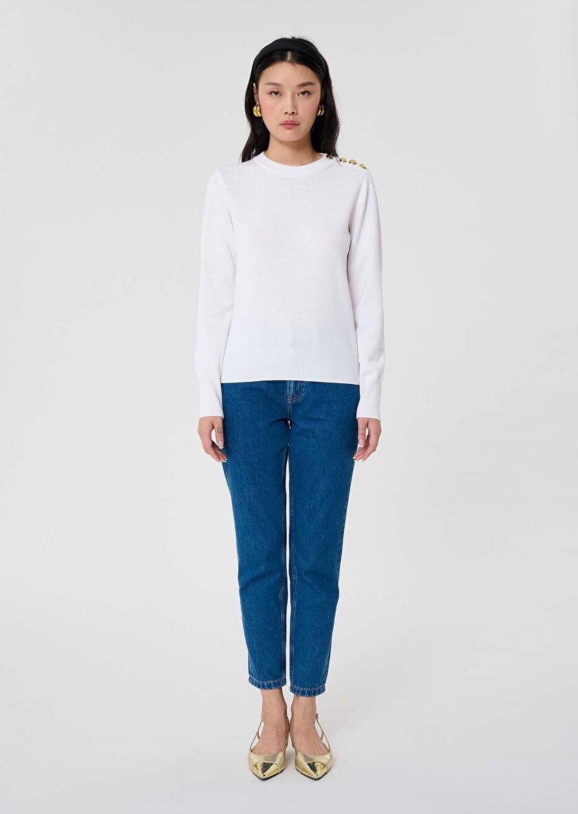 Ecru wool sweater Prunette Off-white TARA JARMON CH