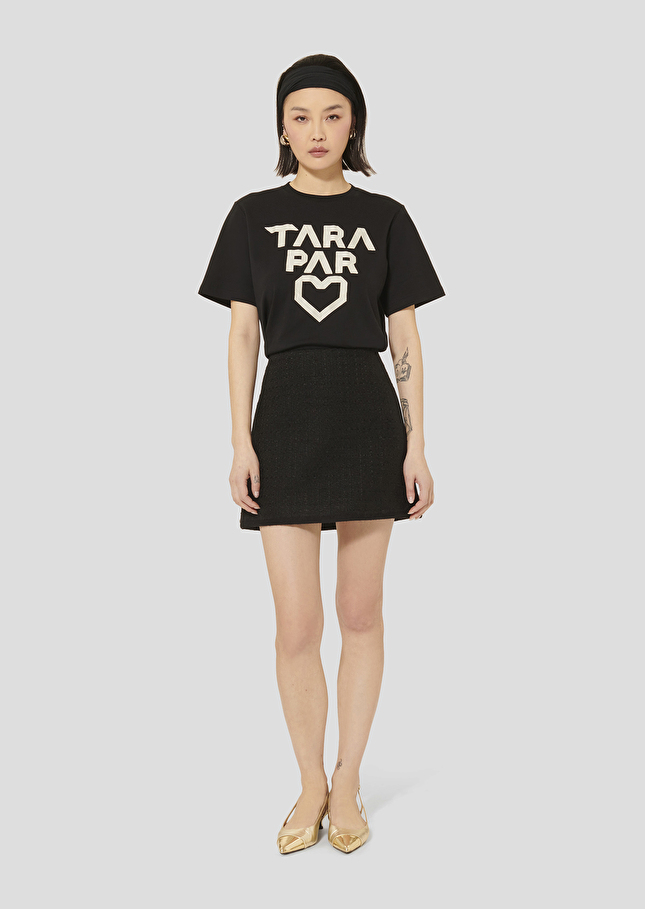 Black tweed skirt Junia Charcoal TARA JARMON CH
