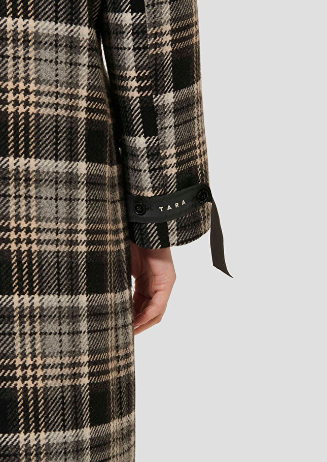 Grey tartan coat Marcel Grey TARA JARMON CH
