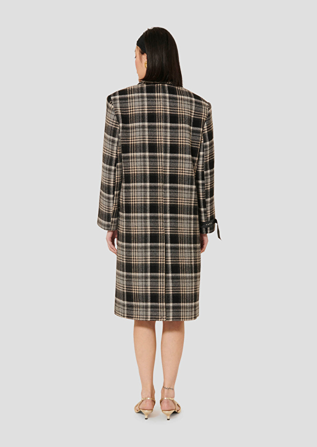 Grey tartan coat Marcel Grey TARA JARMON CH