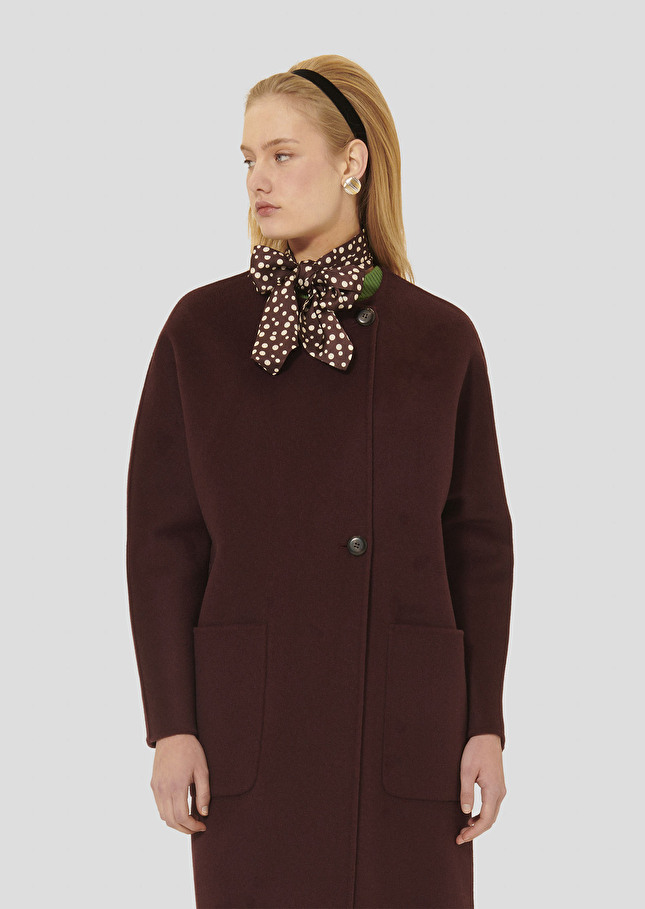 Burgundy double-faced wool coat Mara