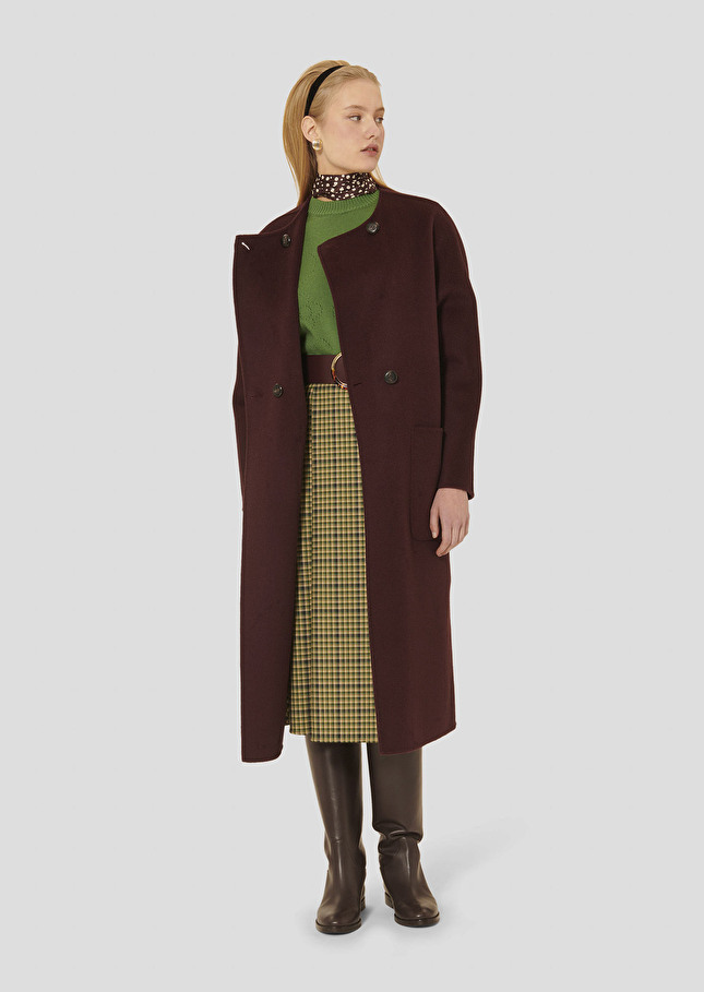 Burgundy double-faced wool coat Mara