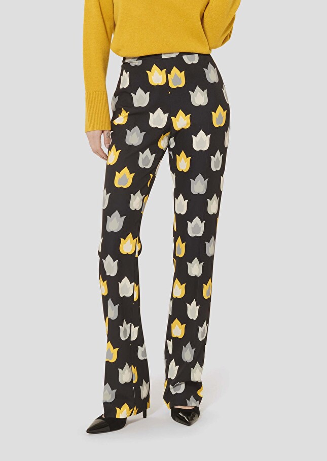 Black with flames print pants Paivan Charcoal TARA JARMON CH