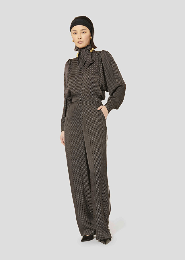 Black polka-dot pants Porticcio Charcoal TARA JARMON CH