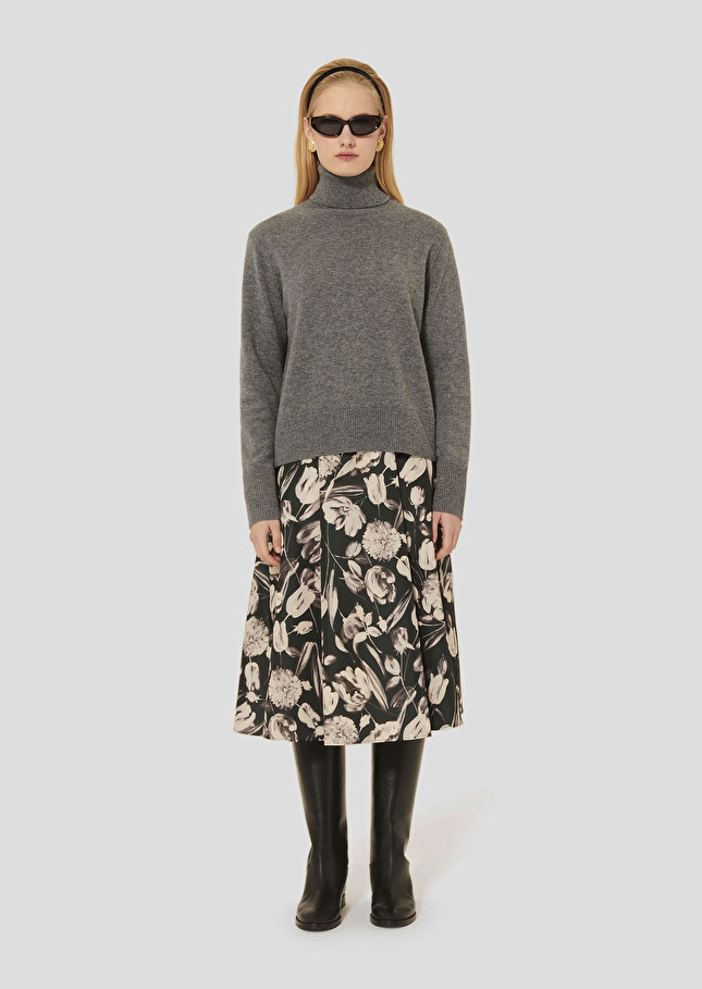 Grey sweater in alpaca and merinos wool Palia Gray grey TARA JARMON CH