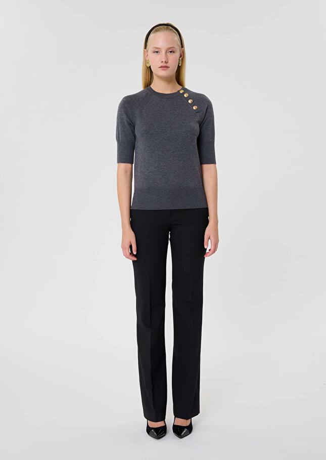 Grey wool sweater Pastelle Gray grey TARA JARMON CH