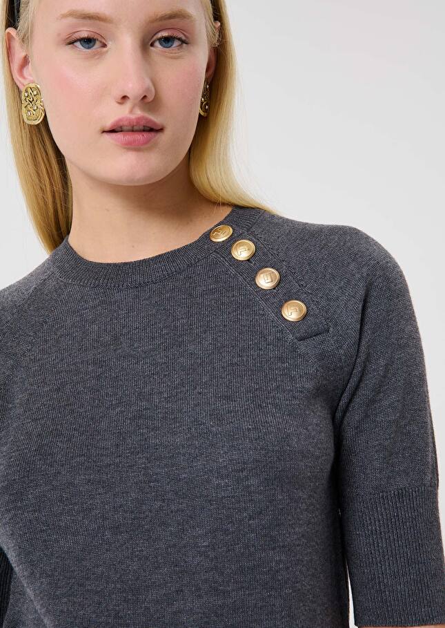 Grey wool sweater Pastelle Gray grey TARA JARMON CH