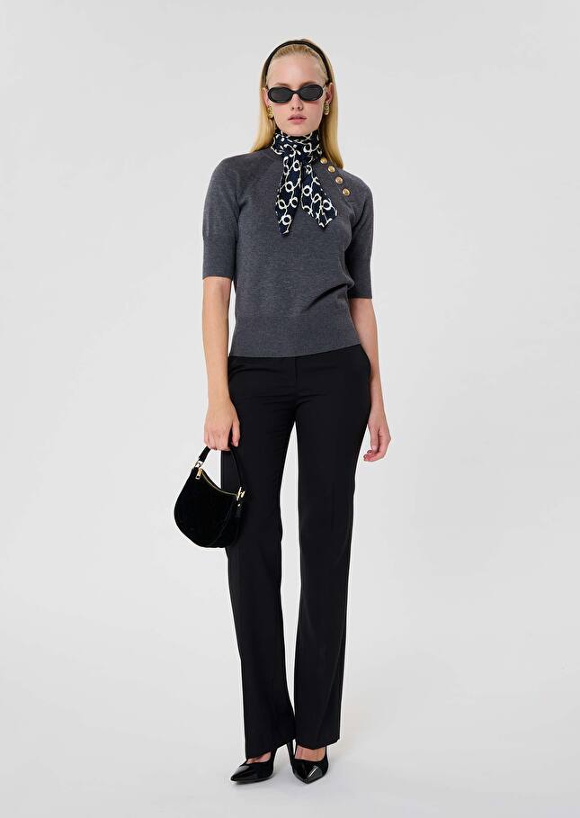 Grey wool sweater Pastelle Gray grey TARA JARMON CH