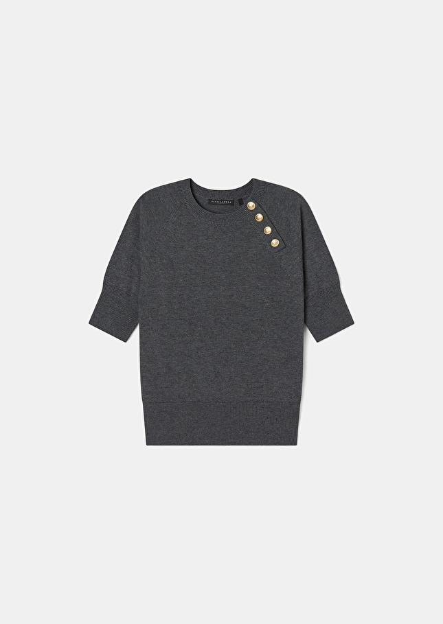Grey wool sweater Pastelle Gray grey TARA JARMON CH