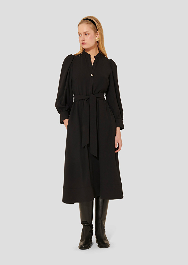 Black crepe dress Rivoltina Charcoal TARA JARMON CH