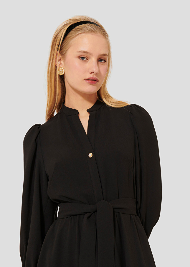 Black crepe dress Rivoltina Charcoal TARA JARMON CH