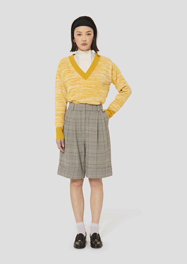 Grey glen plaid shorts Swan Charcoal TARA JARMON CH