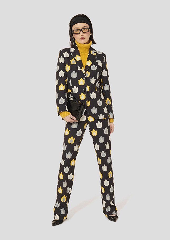 Black with flames print jacket Vinicio Charcoal TARA JARMON CH