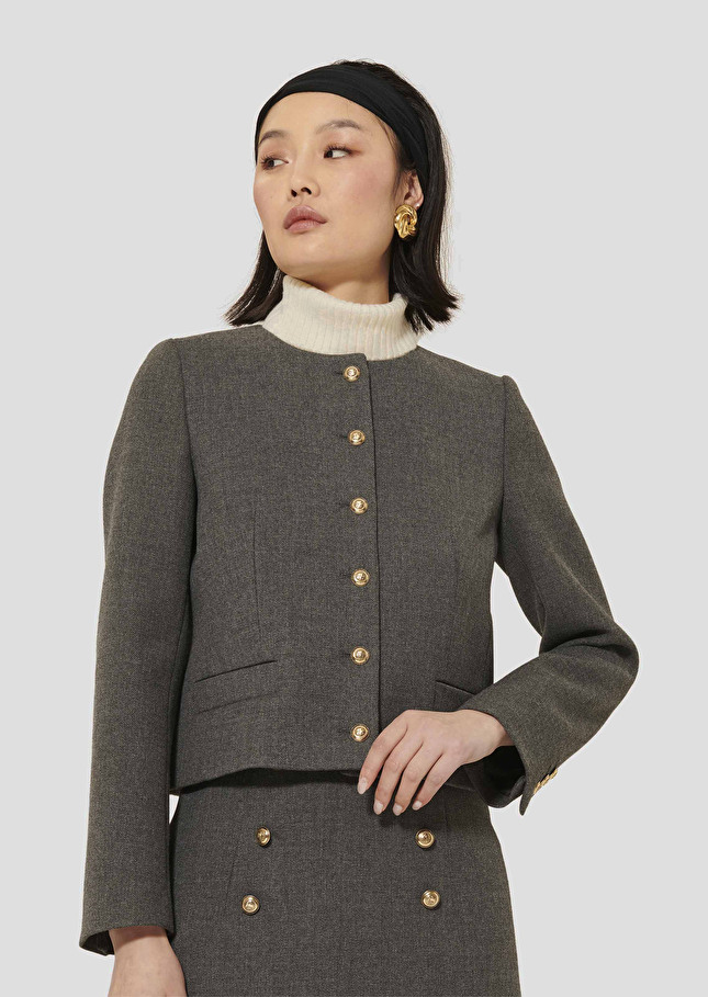 Grey compact canvas jacket Vesna Grey TARA JARMON CH