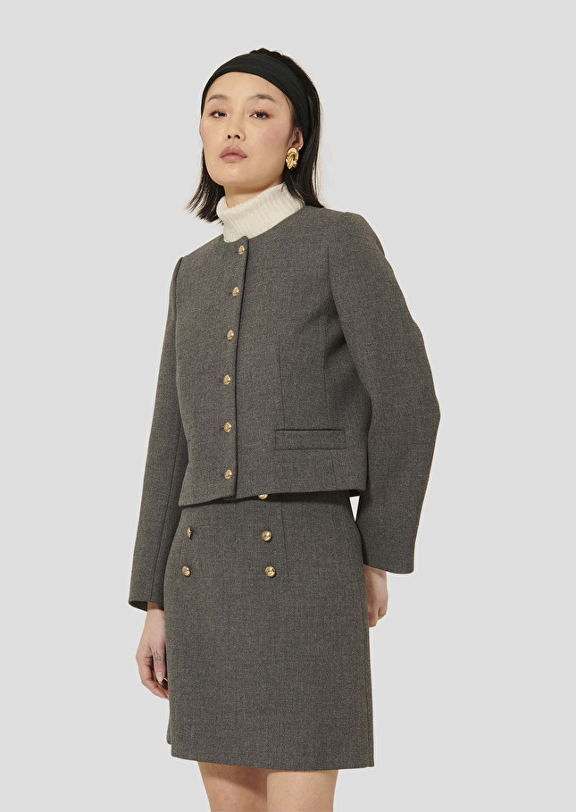 Grey compact canvas jacket Vesna Grey TARA JARMON CH