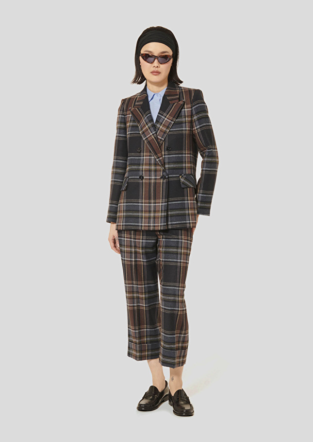 Midnight blue tartan jacket Valson Night TARA JARMON CH