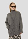 Grey cardigan in merino wool and alpaca Ginger Gray grey TARA JARMON CH