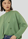 Green merino wool cardigan Gibus Almond TARA JARMON CH