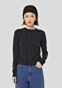 Midnight blue extrafine merino wool cardigan Ginno Night TARA JARMON CH