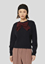 Midnight blue wool sweater Phoebe Night, Off-white TARA JARMON CH