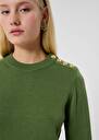 Green wool sweater Prunette Black, Cactus, Gray grey, Off-white TARA JARMON CH