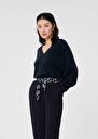 Midnight blue cashmere sweater Paz Almond, Night TARA JARMON CH