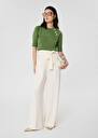 Green wool sweater Pastelle Black, Cactus, Gray grey, Off-white TARA JARMON CH