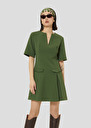 Green crepe dress Riyu Black, Cactus TARA JARMON CH