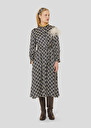 Midnight blue flower printed dress Rivoltina Cactus, Charcoal, Chocolate, Green, Night TARA JARMON CH