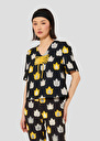 Black with flames print top Thylane Charcoal TARA JARMON CH