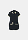 Midnight blue double canvas dress Rubina Night TARA JARMON CH