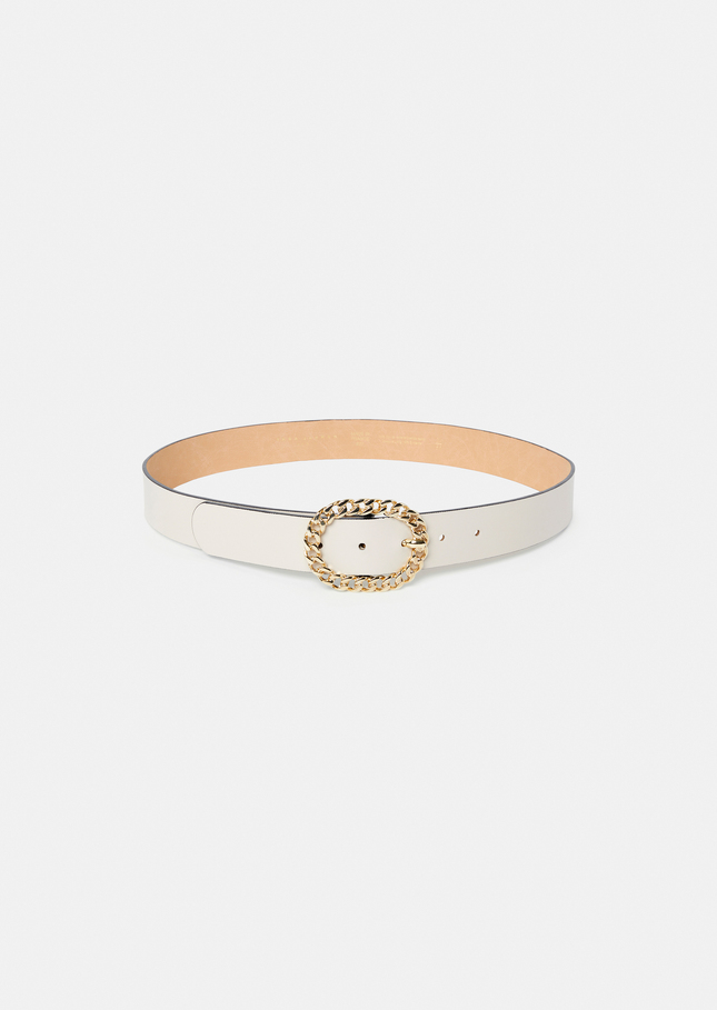 Gigi belt ecru leather Craie TARA JARMON CH