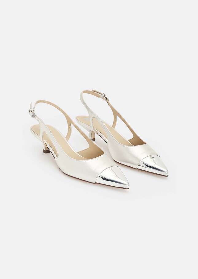 Kaia silver metallic leather loafers Argent TARA JARMON CH