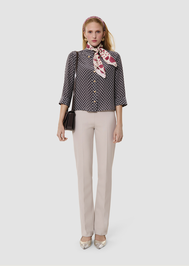 Charlot grey poplin shirt with white hearts Grey TARA JARMON CH