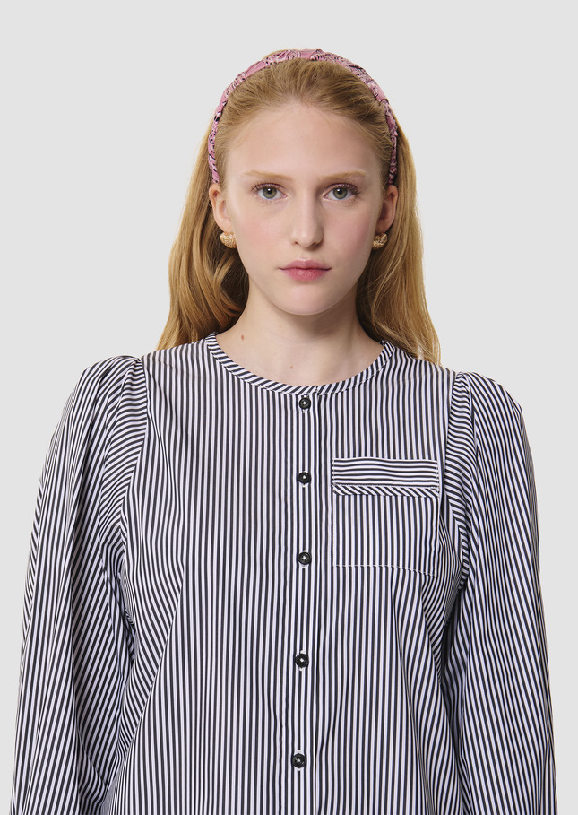 Candeur grey ribbed poplin shirt Charcoal TARA JARMON CH
