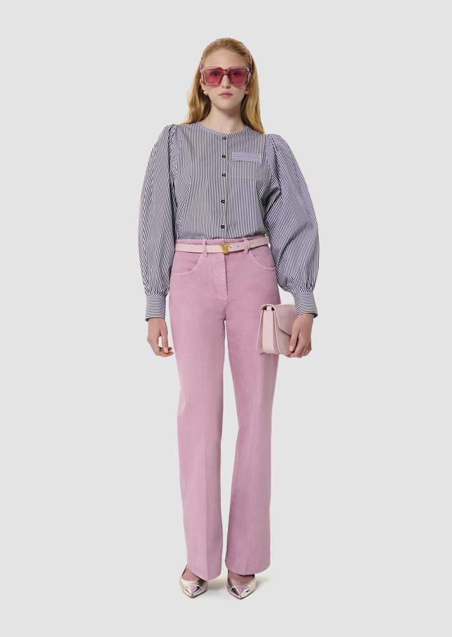 Candeur grey ribbed poplin shirt Charcoal TARA JARMON CH