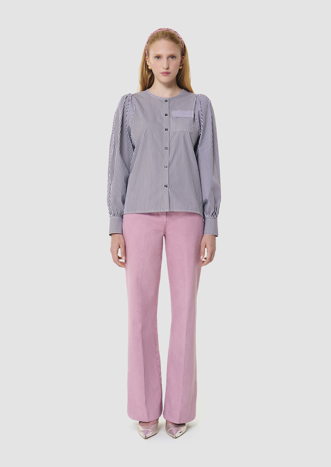 Candeur grey ribbed poplin shirt Charcoal TARA JARMON CH
