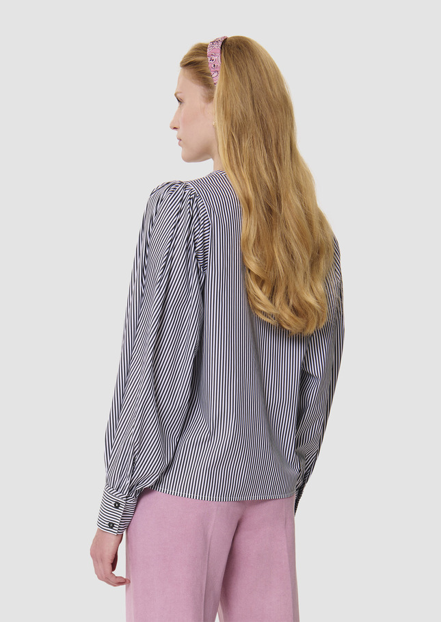 Candeur grey ribbed poplin shirt Charcoal TARA JARMON CH