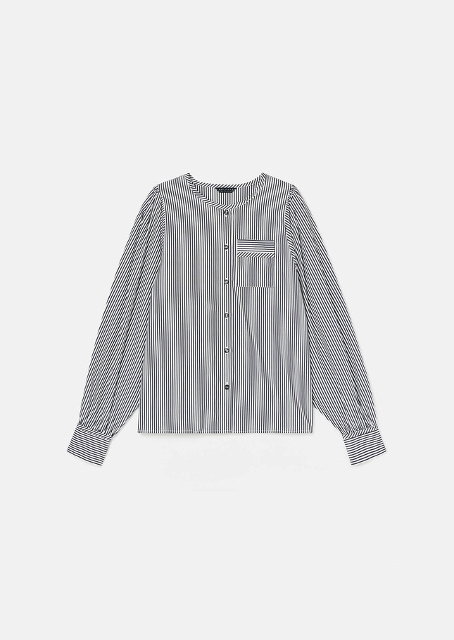 Candeur grey ribbed poplin shirt Charcoal TARA JARMON CH