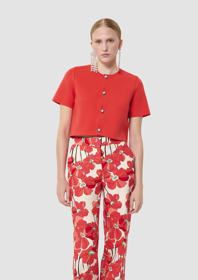 Glitter red knit cardigan Poppy TARA JARMON CH